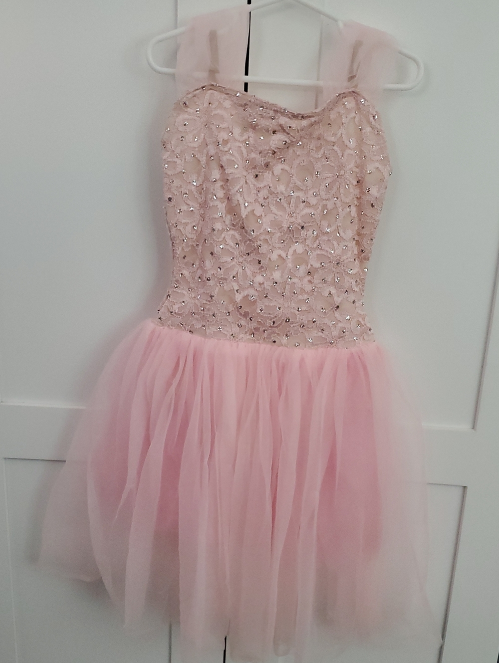 Kids Pink Sequined Tulle Ballet Costume Dress